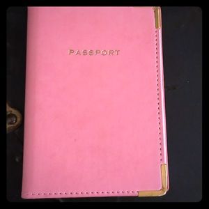 Pink leather Passport holder